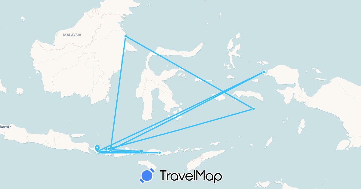 TravelMap itinerary: boat in Indonesia (Asia)